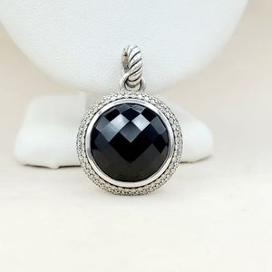 David Yurman Cerise 18mm Black Onyx Diamond Pendant